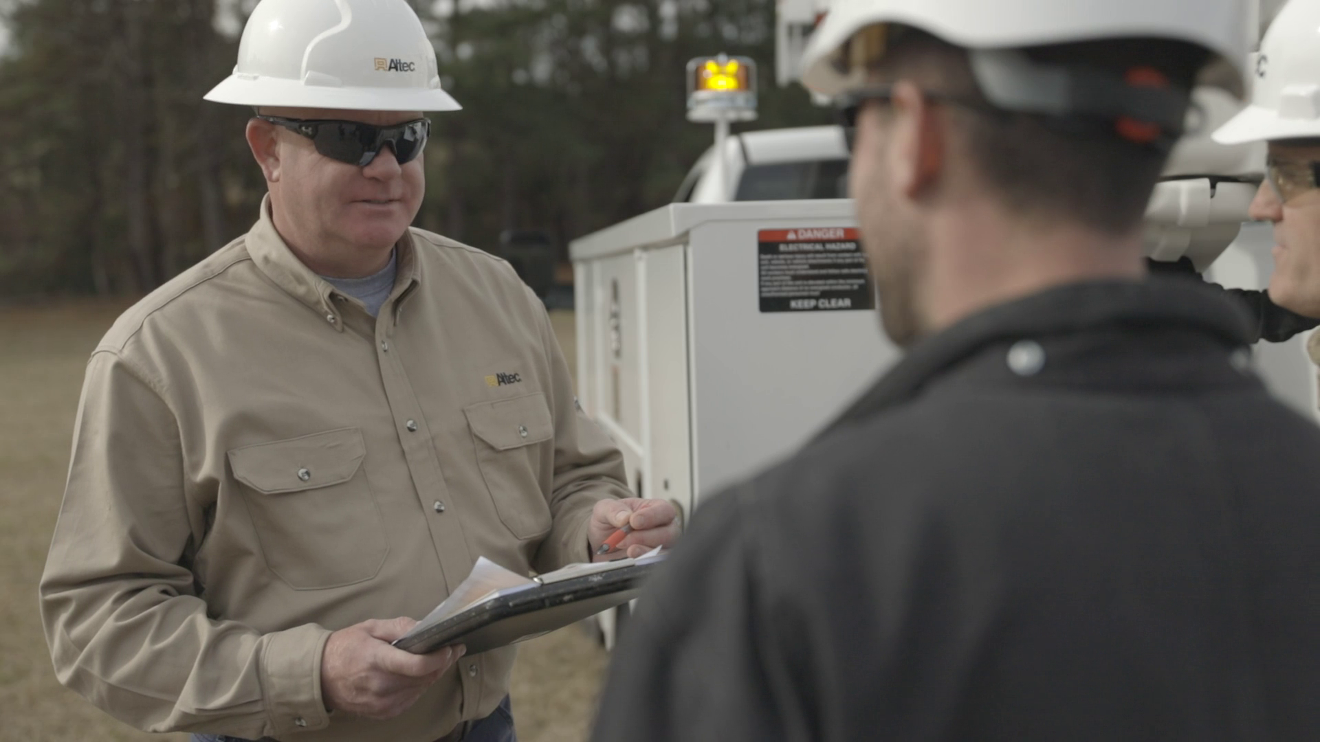 Altec associate discusses safety prodecures.