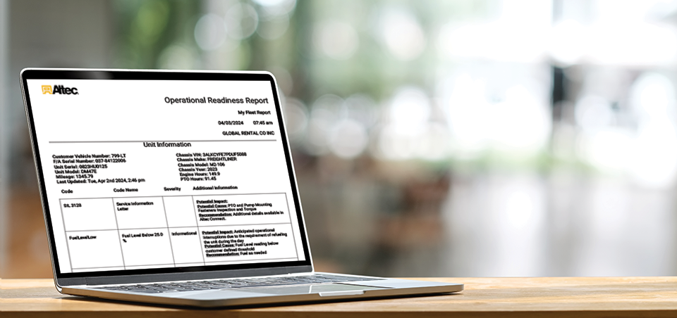 Image of laptop showing Op-Ready report